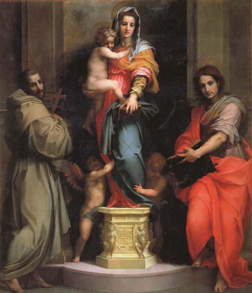 Andrea del Sarto Madonna and Child with SS.Francis and John the Baptist